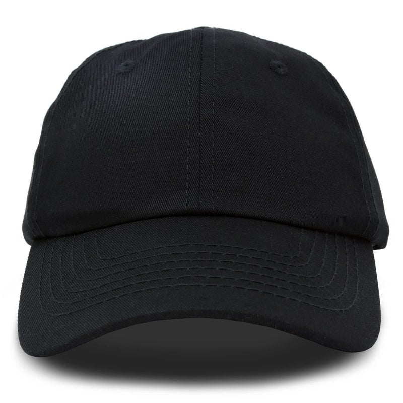 DALIX Unisex Youth Childrens Cotton Cap Adjustable Plain Hat - Unstructured (Black) - Image 4